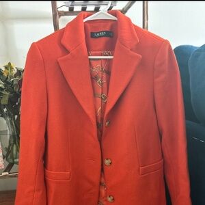 Lauren Ralph Lauren Vibrant Orange WoolCoat